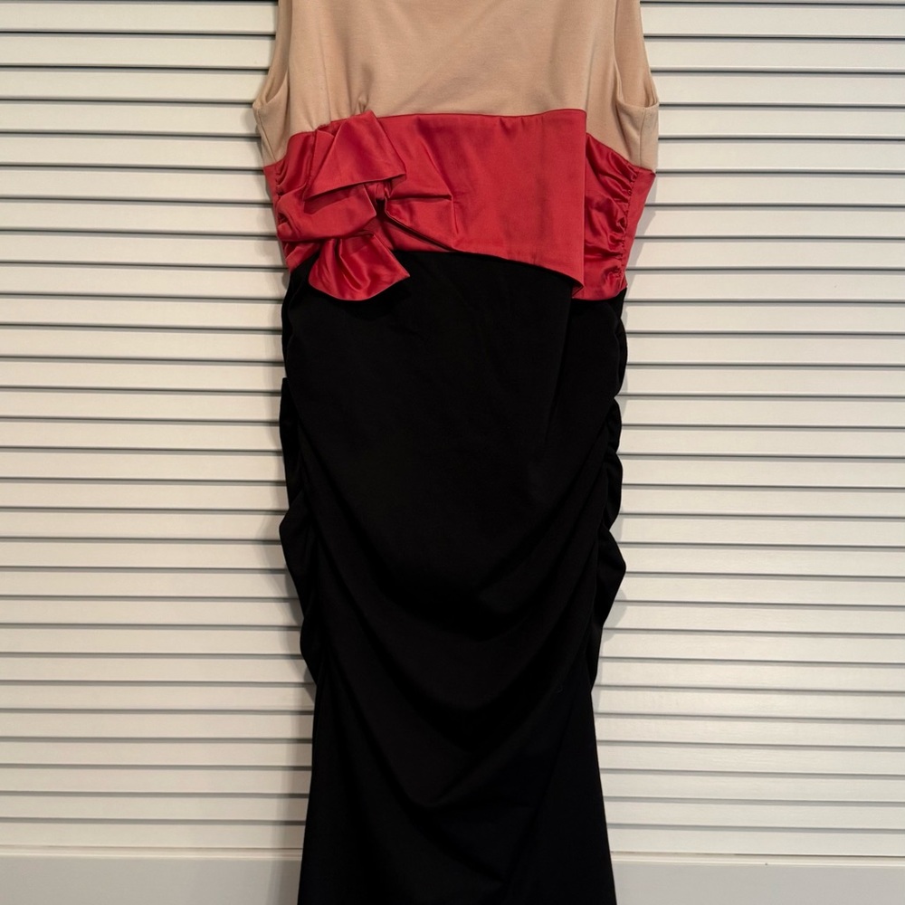 New York & Company Cream, Red, and Black Maxi Dress